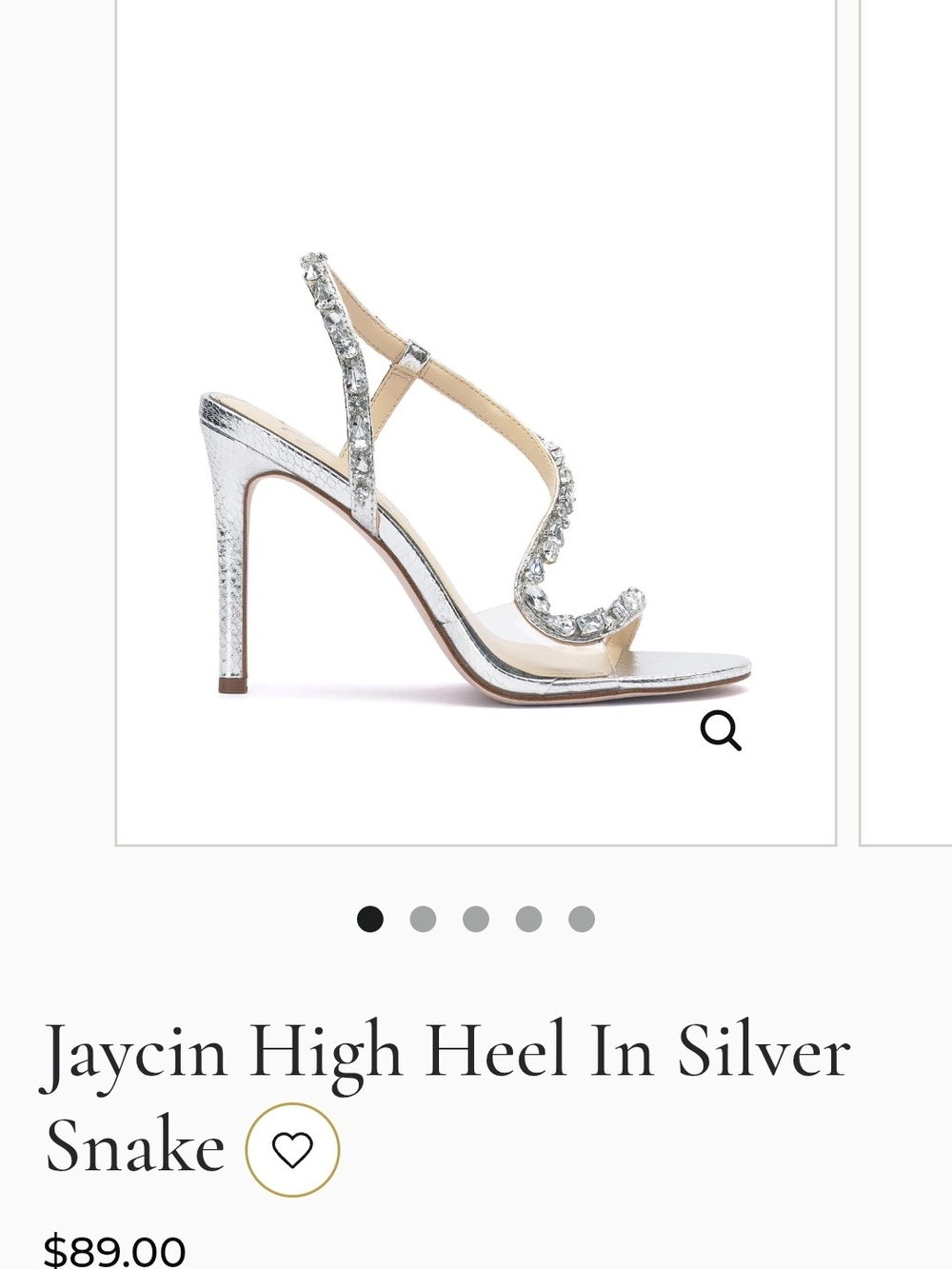 Jessica Simpson Silver Crystal-Embellished High Heel Sandal